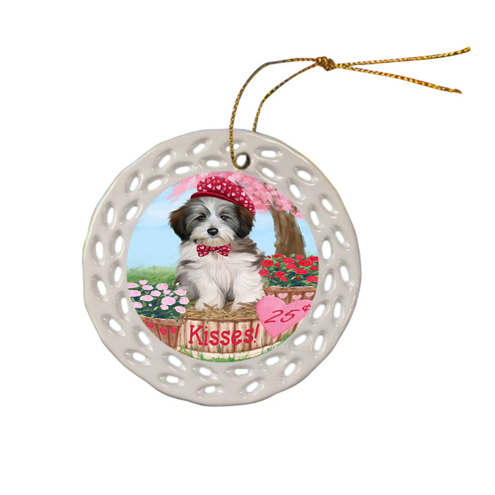 Rosie 25 Cent Kisses Tibetan Terrier Dog Ceramic Doily Ornament DPOR56604
