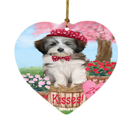 Rosie 25 Cent Kisses Tibetan Terrier Dog Heart Christmas Ornament HPOR56604