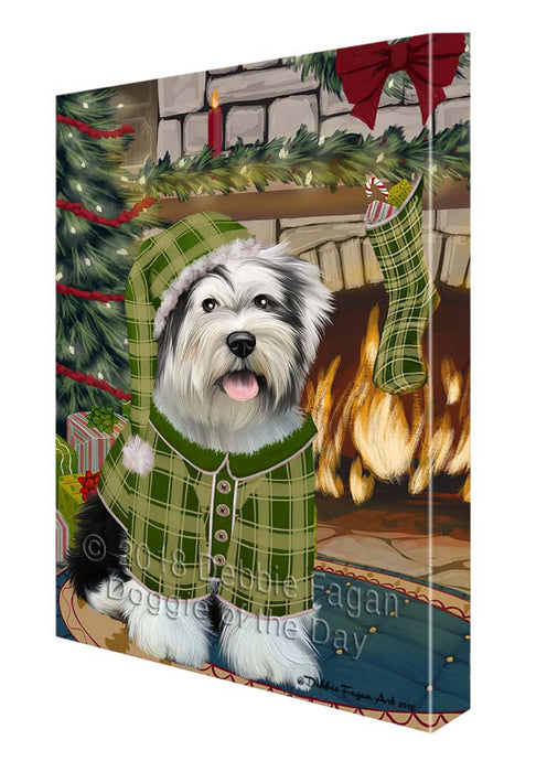 The Stocking was Hung Tibetan Terrier Dog Canvas Print Wall Art Décor CVS120653
