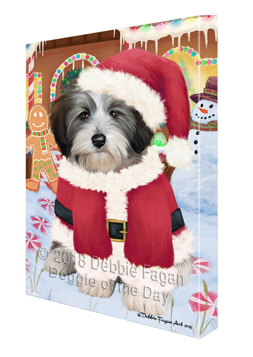 Christmas Gingerbread House Candyfest Tibetan Terrier Dog Canvas Print Wall Art Décor CVS131390