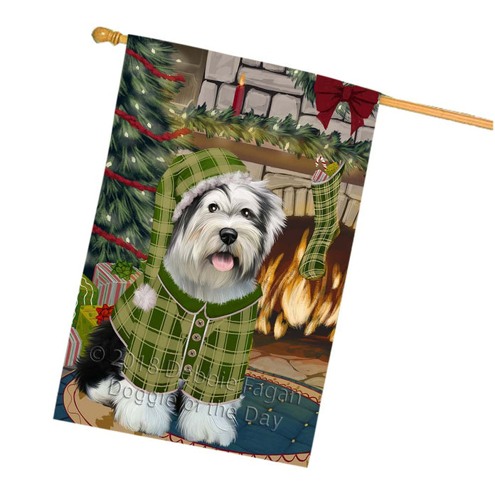 The Stocking was Hung Tibetan Terrier Dog House Flag FLG56065