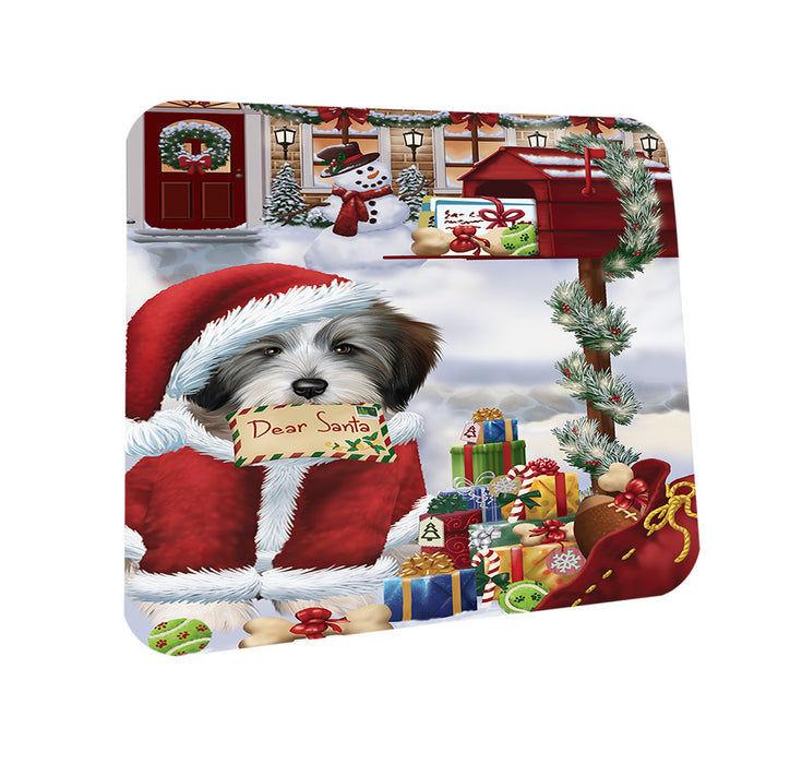 Tibetan Terrier Dog Dear Santa Letter Christmas Holiday Mailbox Coasters Set of 4 CST53894