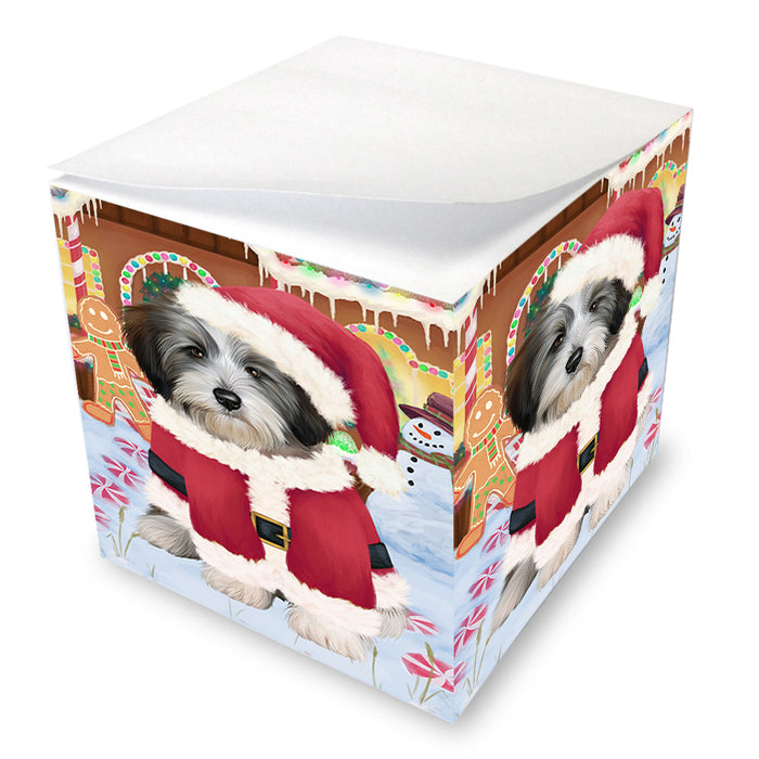 Christmas Gingerbread House Candyfest Tibetan Terrier Dog Note Cube NOC54646
