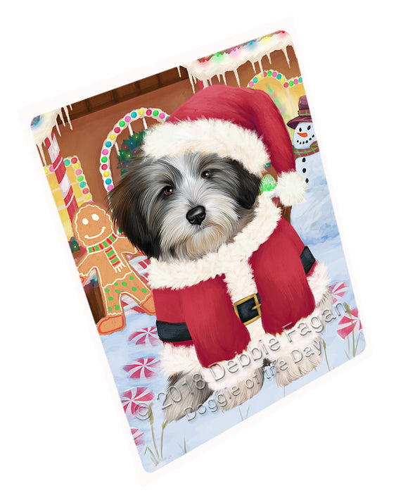 Christmas Gingerbread House Candyfest Tibetan Terrier Dog Large Refrigerator / Dishwasher Magnet RMAG101712