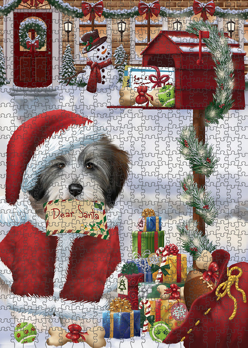 Tibetan Terrier Dog Dear Santa Letter Christmas Holiday Mailbox Puzzle  PUZL82900