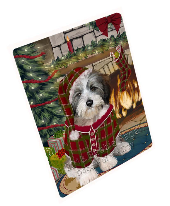 The Stocking was Hung Tibetan Terrier Dog Large Refrigerator / Dishwasher Magnet RMAG96090