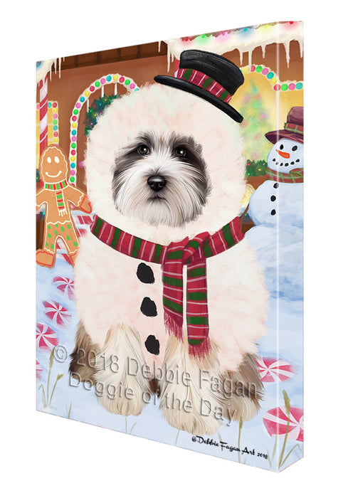 Christmas Gingerbread House Candyfest Tibetan Terrier Dog Canvas Print Wall Art Décor CVS131399