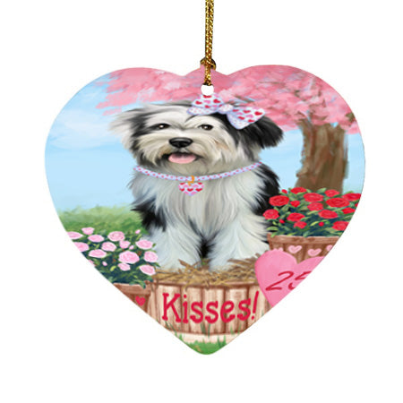 Rosie 25 Cent Kisses Tibetan Terrier Dog Heart Christmas Ornament HPOR56605