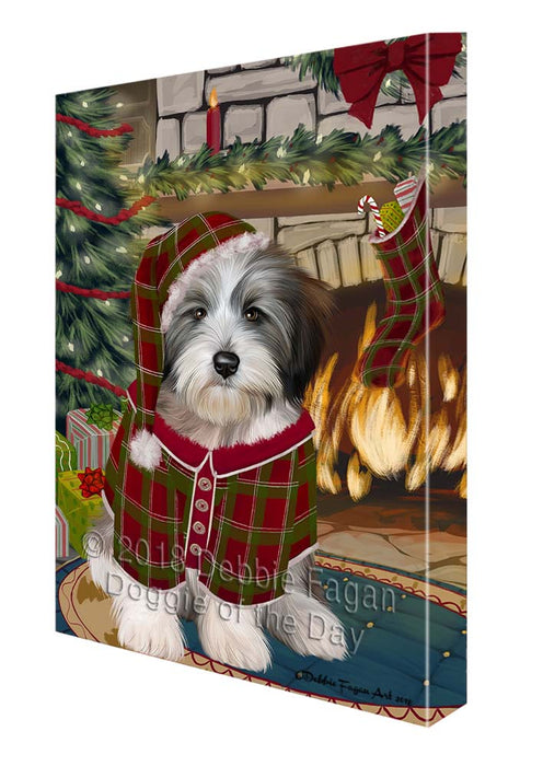 The Stocking was Hung Tibetan Terrier Dog Canvas Print Wall Art Décor CVS120662
