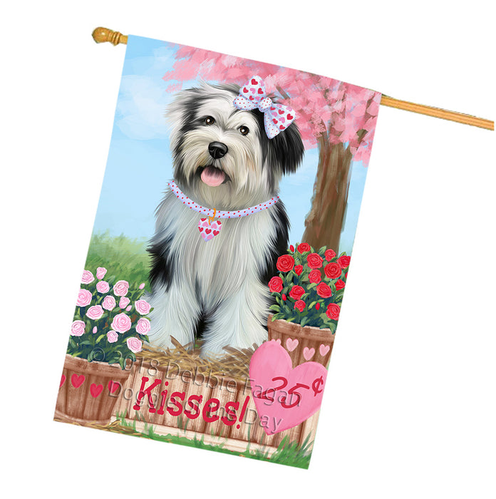 Rosie 25 Cent Kisses Tibetan Terrier Dog House Flag FLG56933
