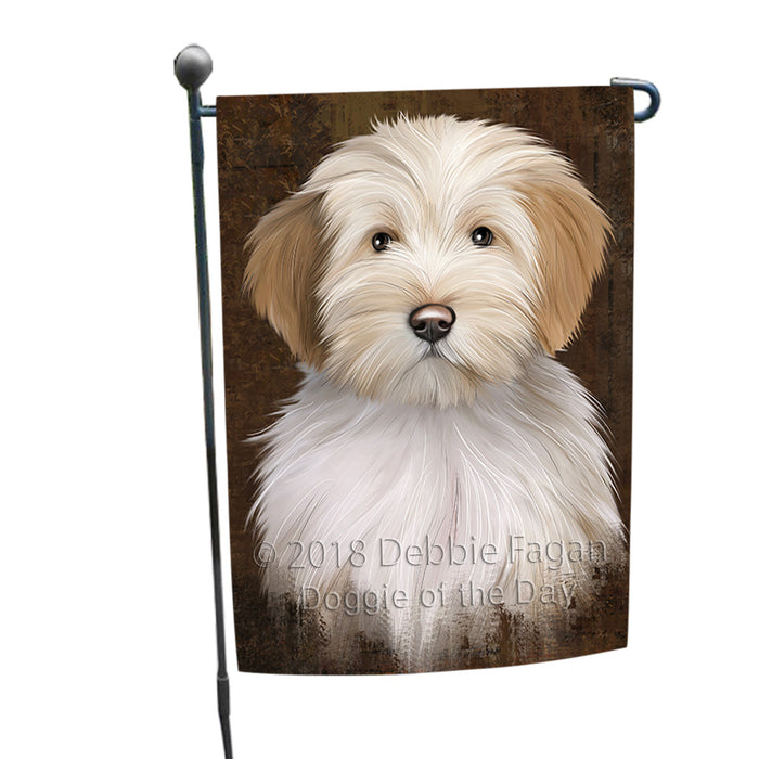 Rustic Tibetan Terrier Dog Garden Flag GFLG54555
