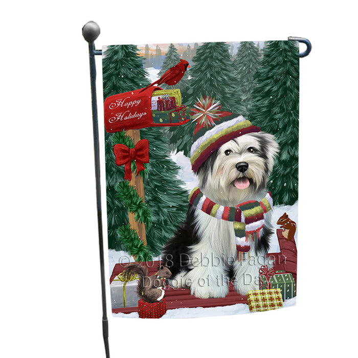 Merry Christmas Woodland Sled Tibetan Terrier Dog Garden Flag GFLG55350
