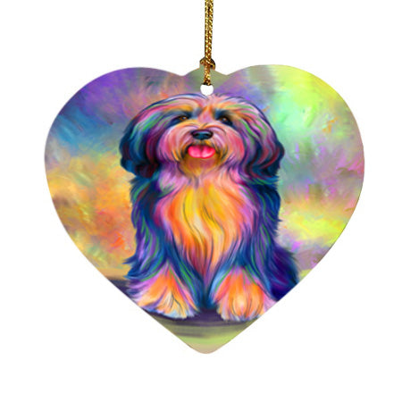 Paradise Wave Tibetan Terrier Dog Heart Christmas Ornament HPOR57096