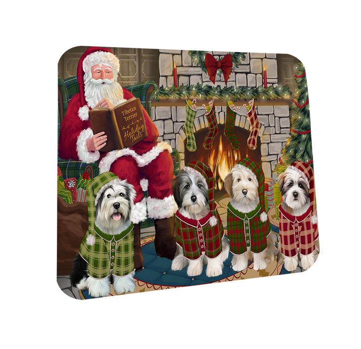 Christmas Cozy Holiday Tails Tibetan Terriers Dog Coasters Set of 4 CST55352