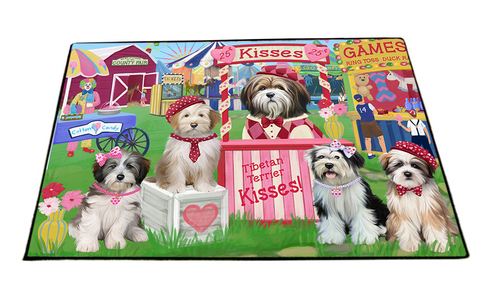Carnival Kissing Booth Tibetan Terriers Dog Floormat FLMS53061