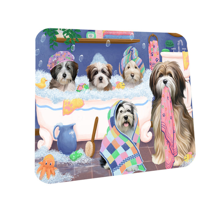 Rub A Dub Dogs In A Tub Tibetan Terriers Dog Coasters Set of 4 CST56787