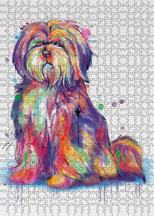 Watercolor Tibetan Terrier Dog Puzzle with Photo Tin PUZL97248