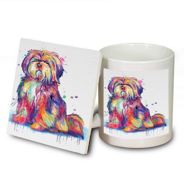 Watercolor Tibetan Terrier Dog Mug and Coaster Set MUC57102