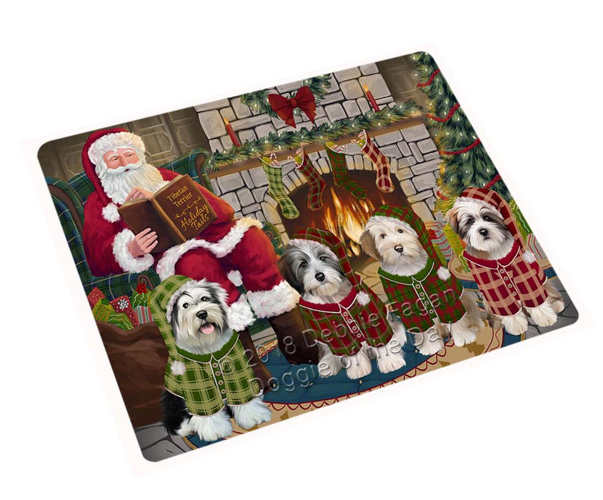 Christmas Cozy Holiday Tails Tibetan Terriers Dog Magnet MAG71319 (Small 5.5" x 4.25")