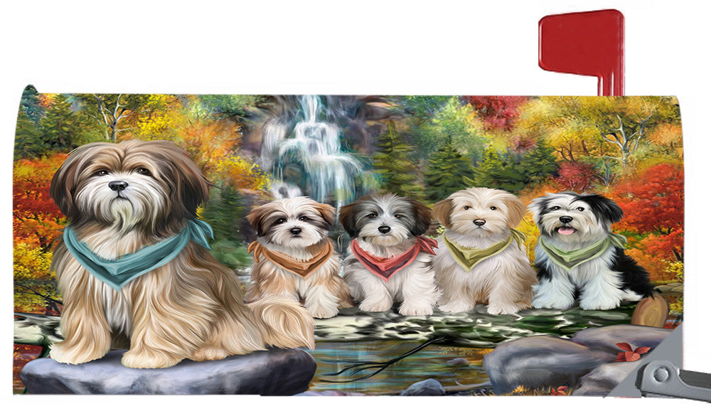 Scenic Waterfall Tibetan Terrier Dogs Magnetic Mailbox Cover MBC48762