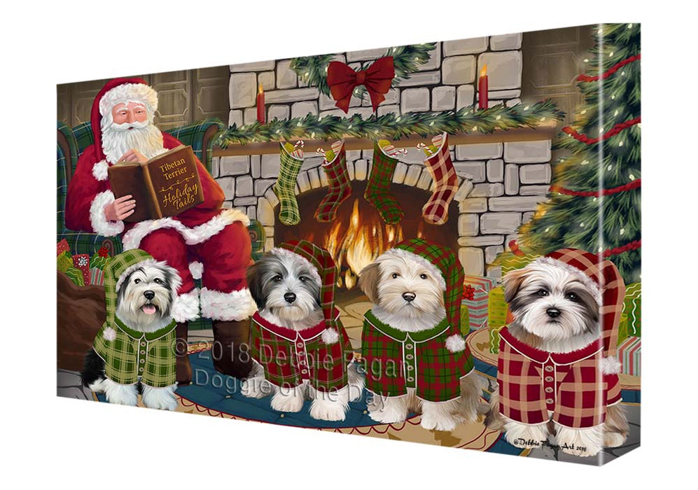 Christmas Cozy Holiday Tails Tibetan Terriers Dog Canvas Print Wall Art Décor CVS118475