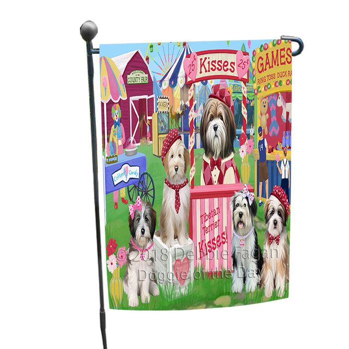 Carnival Kissing Booth Tibetan Terriers Dog Garden Flag GFLG56592