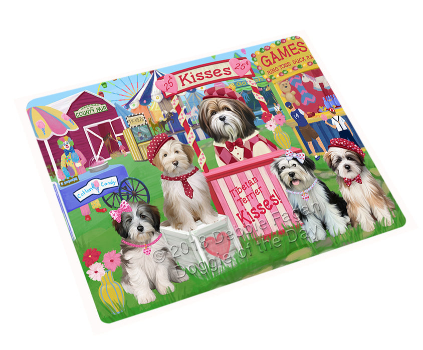 Carnival Kissing Booth Tibetan Terriers Dog Cutting Board C73269