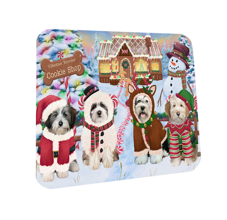 Holiday Gingerbread Cookie Shop Tibetan Terriers Dog Coasters Set of 4 CST56584