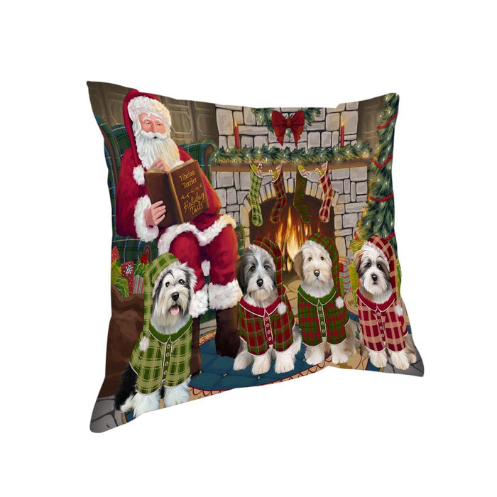 Christmas Cozy Holiday Tails Tibetan Terriers Dog Pillow PIL70504