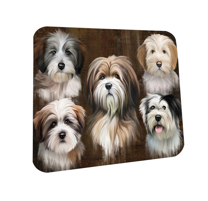 Rustic 5 Tibetan Terrier Dog Coasters Set of 4 CST54108