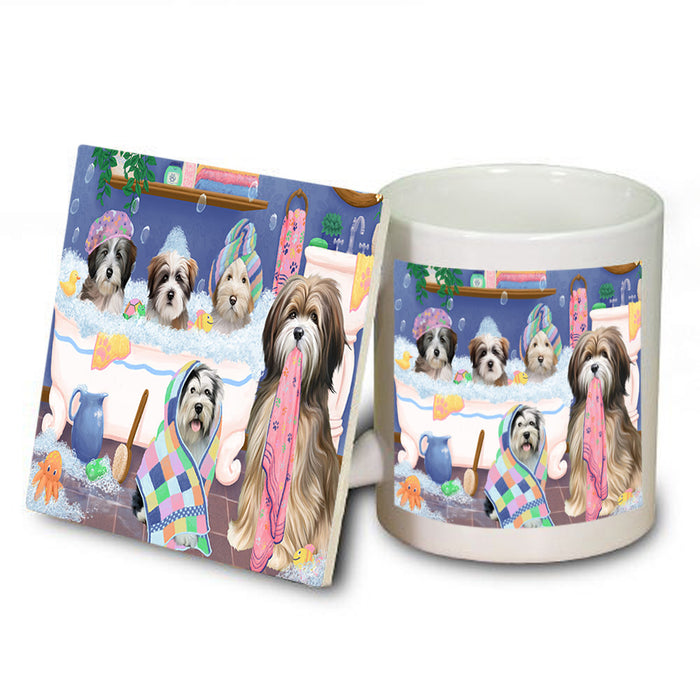 Rub A Dub Dogs In A Tub Tibetan Terriers Dog Mug and Coaster Set MUC56821