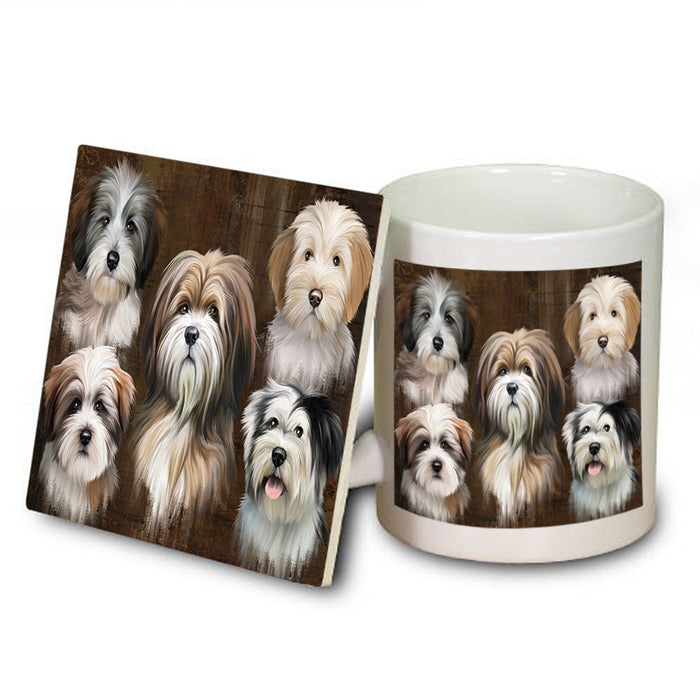 Rustic 5 Tibetan Terrier Dog Mug and Coaster Set MUC54142