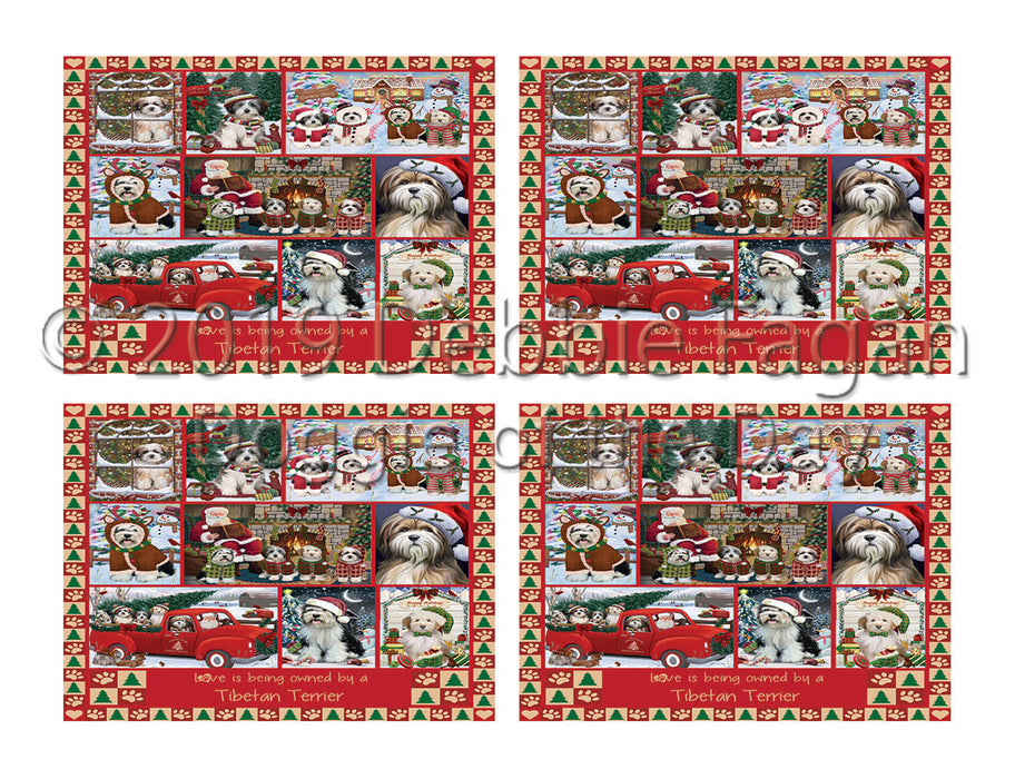 Love is Being Owned Christmas Tibetan Terrier Dogs Placemat