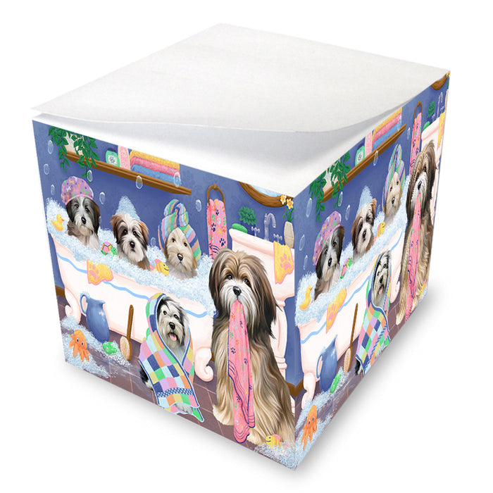 Rub A Dub Dogs In A Tub Tibetan Terriers Dog Note Cube NOC54901