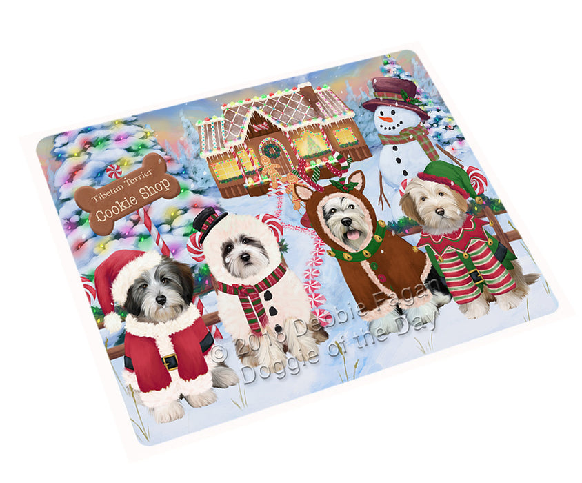 Holiday Gingerbread Cookie Shop Tibetan Terriers Dog Cutting Board C75015