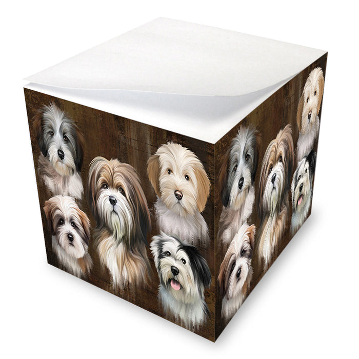 Rustic 5 Tibetan Terrier Dog Note Cube NOC55796