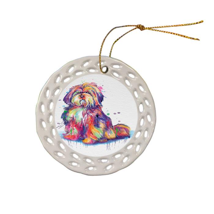 Watercolor Tibetan Terrier Dog Ceramic Doily Ornament DPOR57405