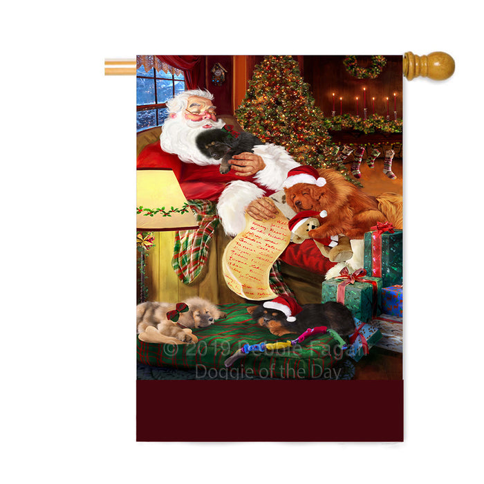 Personalized Treeing Walker Coonhound Dogs and Puppies Sleeping with Santa Custom House Flag FLG-DOTD-A62731