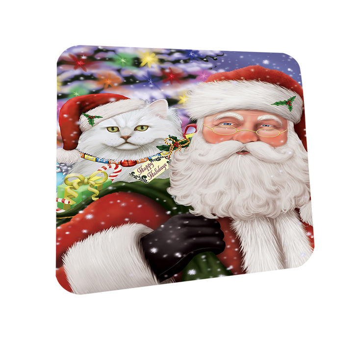 Santa Carrying Tiffany Cat and Christmas Presents Coasters Set of 4 CST55503