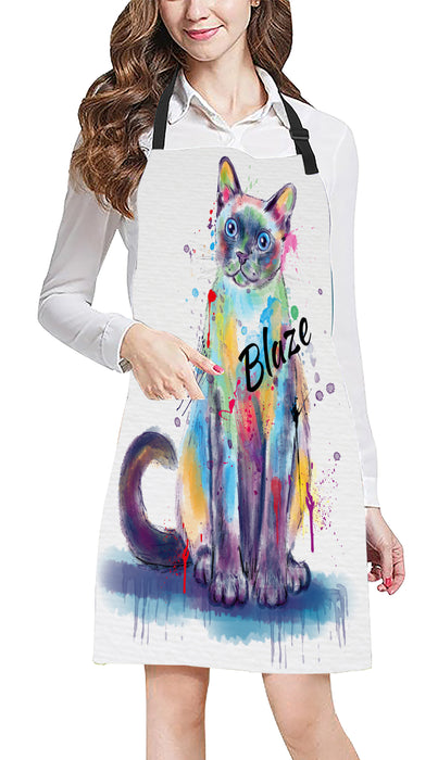 Custom Pet Name Personalized Watercolor Tonkinese Cat Apron