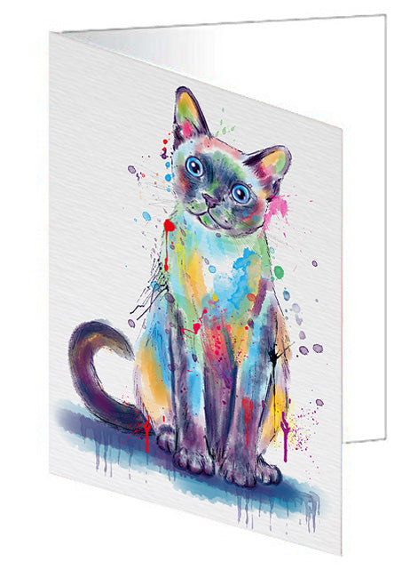 Watercolor Tonkinese Cat Handmade Artwork Assorted Pets Greeting Cards and Note Cards with Envelopes for All Occasions and Holiday Seasons GCD79139