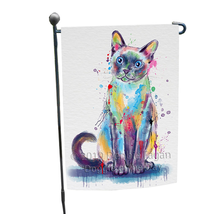 Watercolor Tonkinese Cat Garden Flag GFLG66131