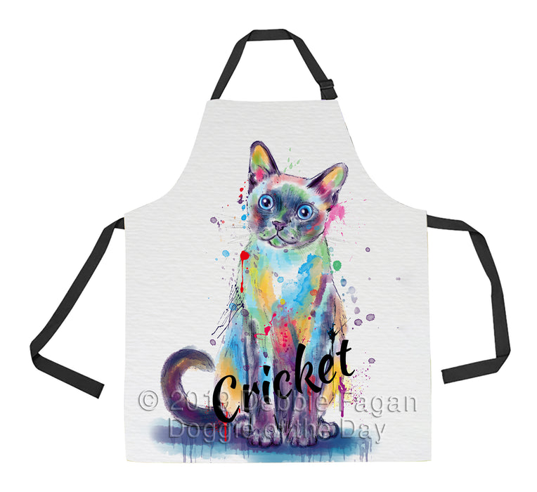 Custom Pet Name Personalized Watercolor Tonkinese Cat Apron