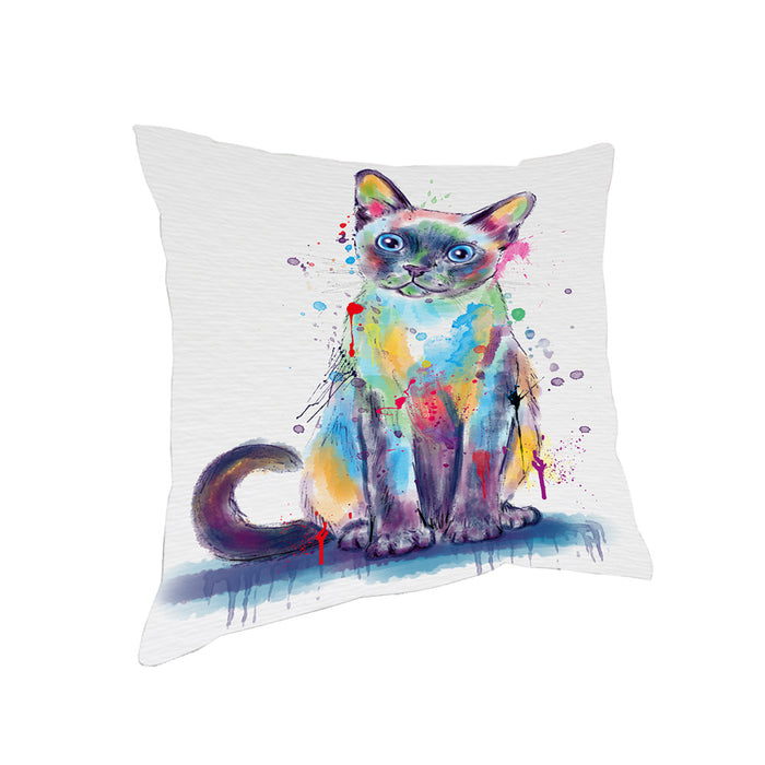 Watercolor Tonkinese Cat Pillow with Top Quality High-Resolution Images - Ultra Soft Pet Pillows for Sleeping - Reversible & Comfort - Ideal Gift for Dog Lover - Cushion for Sofa Couch Bed - 100% Polyester