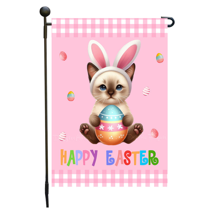 Tonkinese Cat Easter Day Garden Flags for Outdoor Decorations - Double Sided Yard Lawn Easter Festival Decorative Gift - Holiday Cats Flag Decor 12 1/2"w x 18"h