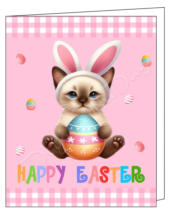 Tonkinese Cat Easter Day Greeting Cards and Note Cards with Envelope - Easter Invitation Card with Multi Design Pack