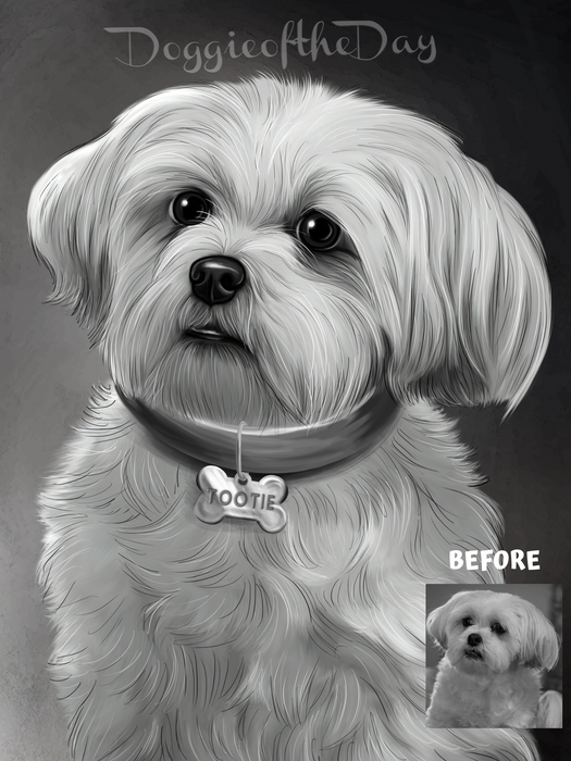 Digital Painting PERSONALIZED Caricature PET PORTRAIT! Custom Pet Dog or Cat Art