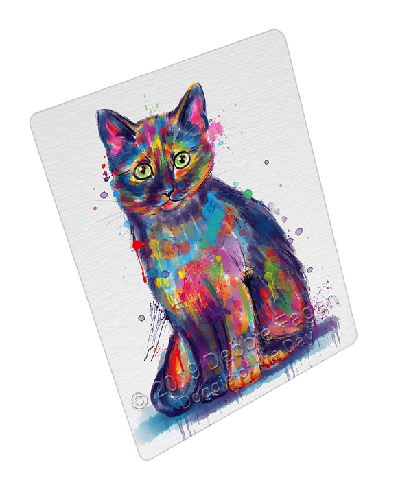 Watercolor Tortoiseshell Cat Cutting Board - For Kitchen - Scratch & Stain Resistant - Designed To Stay In Place - Easy To Clean By Hand - Perfect for Chopping Meats, Vegetables