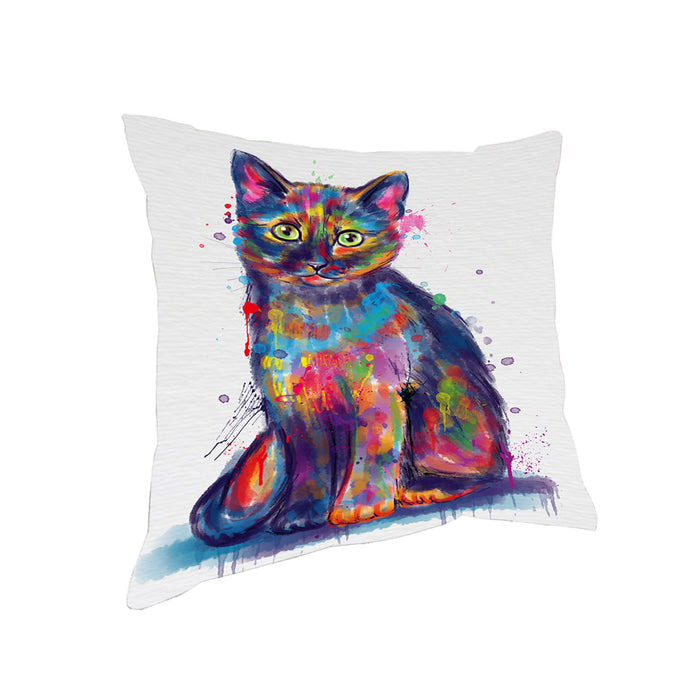 Watercolor Tortoiseshell Cat Pillow with Top Quality High-Resolution Images - Ultra Soft Pet Pillows for Sleeping - Reversible & Comfort - Ideal Gift for Dog Lover - Cushion for Sofa Couch Bed - 100% Polyester