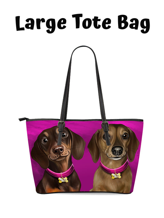 Add Your PERSONALIZED PET Painting Portrait on Euramerican Tote Bag Large